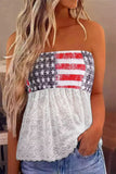 Bandeau Lace Stitching National Flag Vest