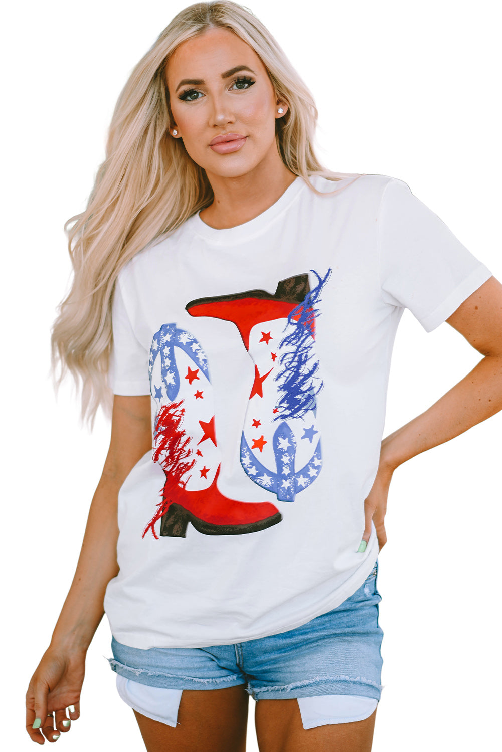 American Flag Boots Graphic Tee