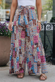 Boho Paisley Mixed Print High Waist Pants