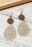 Colorblock Cut-Out Water Drop Hook Earrings