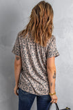 V Neck Front Pocket Leopard Tee