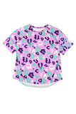 T-shirt à manches courtes Rose Leopard Kiss imprimé de grande taille