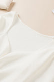 Ruched Sweetheart Neckline Rib Knit Sweater