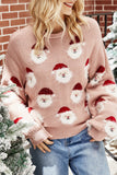 Gray Christmas Santa Claus Pullover Sweater