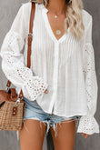 Rekindle Eyelet Button Up Top