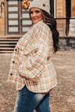 Plus Size Plaid Jacket with Flap Pockets