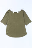 Plus Size Hollow-out Back Slouchy Tee