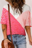 Loose Colorblock Leopard T-shirt