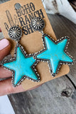 Star Dangle Antique Studded Western Earrings