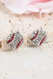 Rhinestone Football Stud Earrings