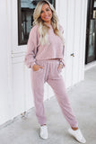 Ribbed Two Piece Pullover and Joggers Lounge Set