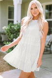 Frill Trim Sleeveless Babydoll Dress