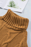 Cuddle Weather Cable Knit Pull à col roulé fait à la main