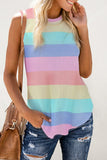 Multicolor Colorblock Knit Tank Top