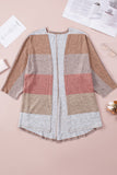 Plus Size Colorblock Knit Cardigan