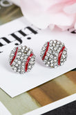 Rhinestone Football Stud Earrings