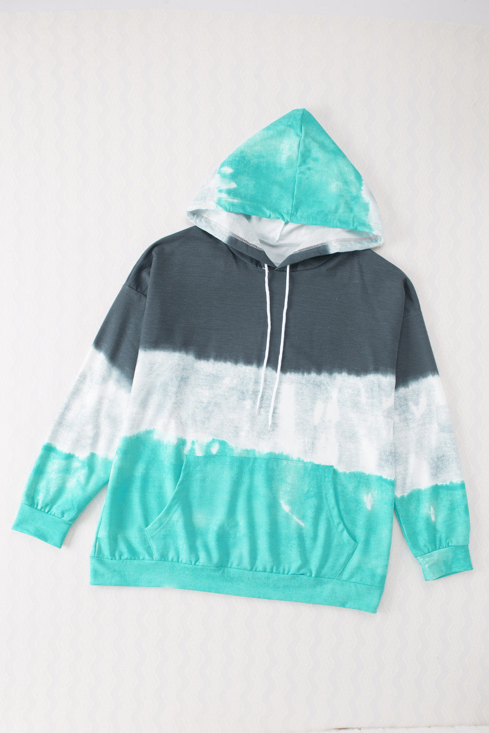 Gray Gradient Colorblock Pullover Hoodie