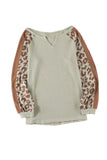 Mocha Print Waffle Knit Long Sleeve Top