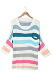 Striped Knit Top with Chest Pocket