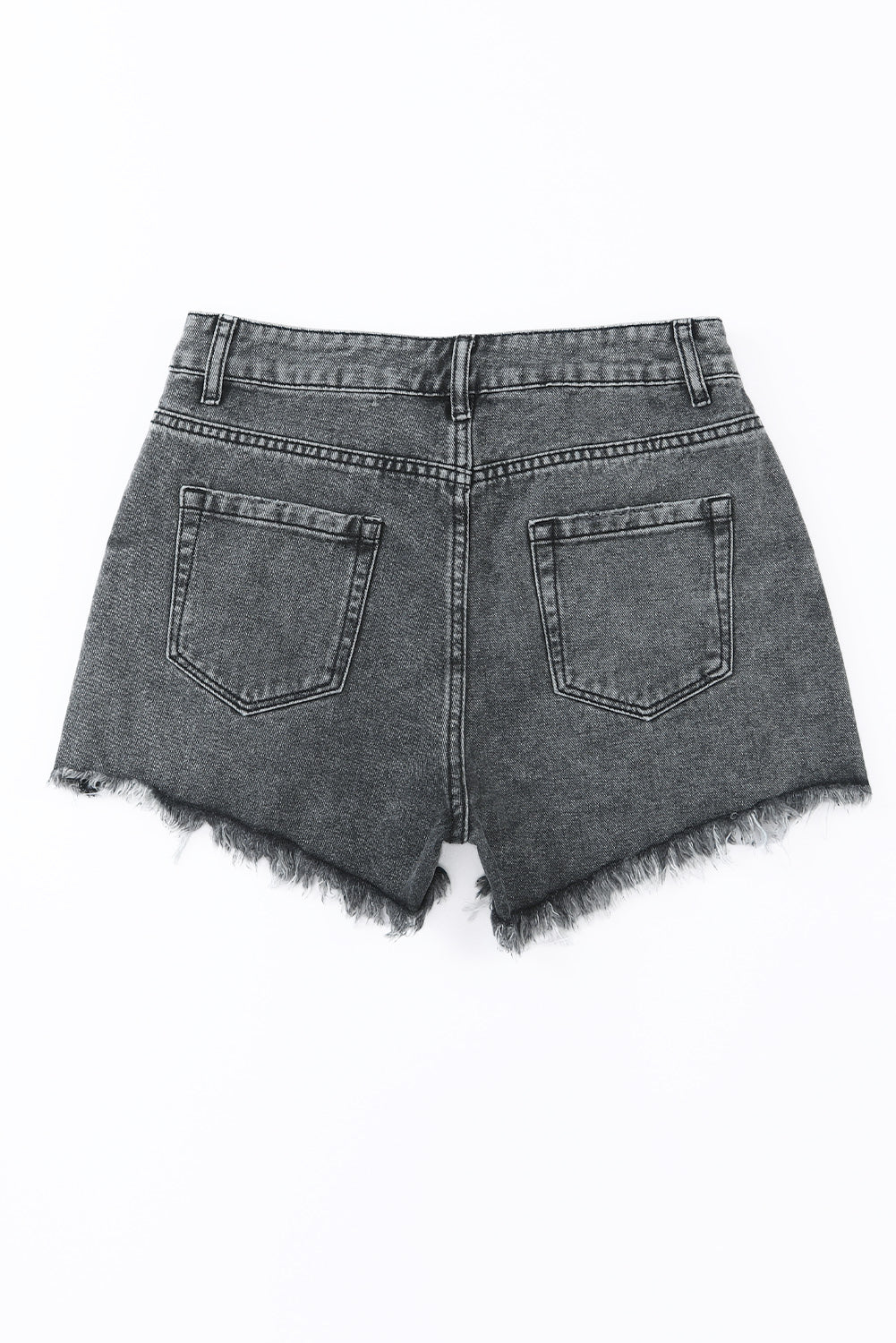 Short en jean taille haute croisé bleu ciel