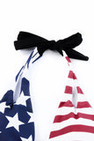 Stars and Stripes Patchwork Flag Pattern Bikini Swimsuit