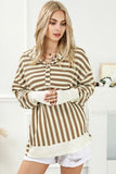 Striped Contrast Thumbhole Oversized Hoodie