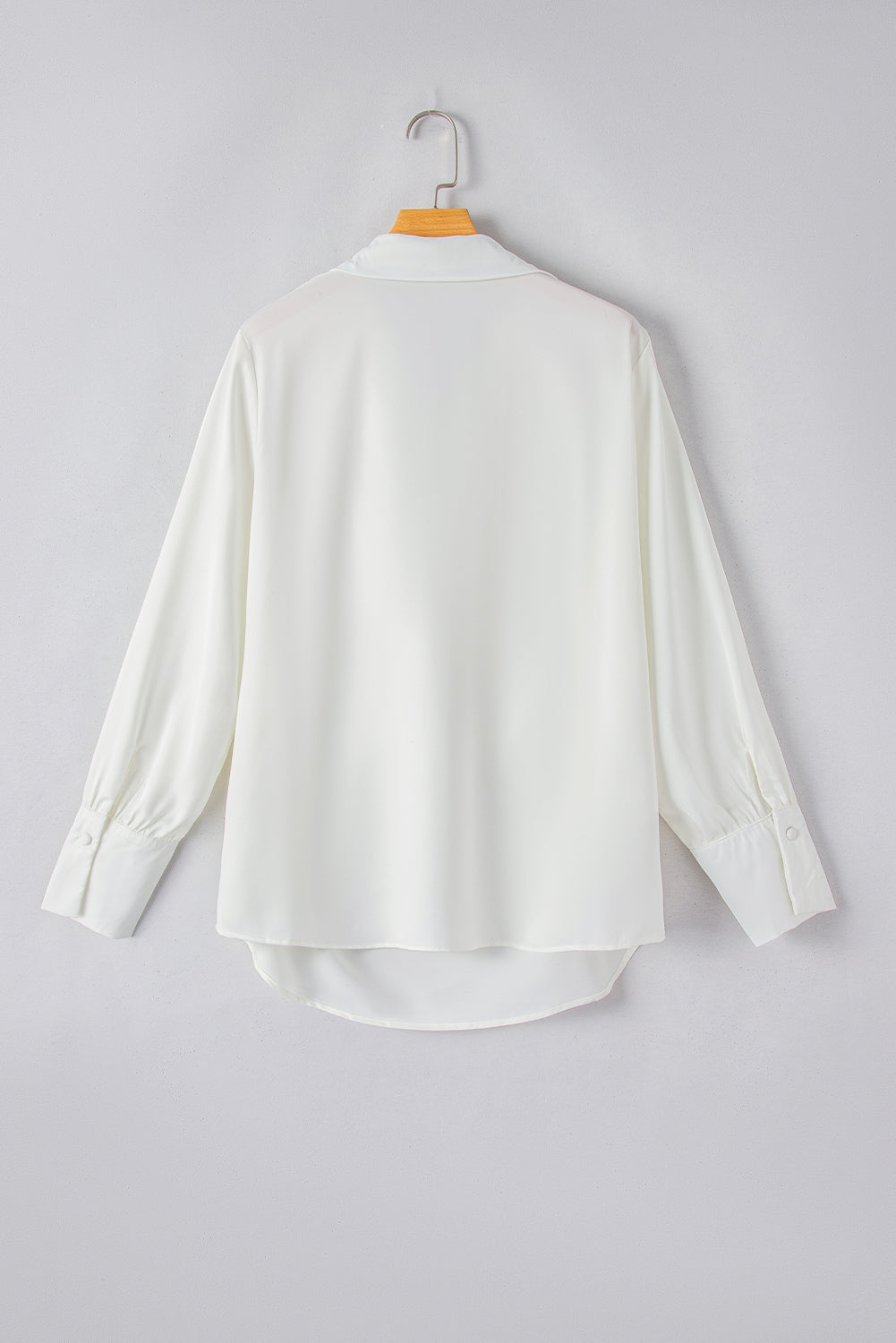 White Polo Neck Long Sleeve Blouse