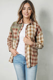 Multi Plaid Patchwork Raw Edge Casual Shirt