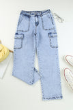 High Waist Wide Leg Cargo Jeans