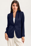 Collared Neck Single Breasted Blazer with Pockets