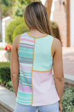 Contrast Trim Color Block V Neck Tank Top