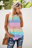 Multicolor Colorblock Knit Tank Top