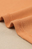 Haut Henley en tricot gaufré orange