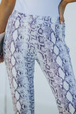 Snakeskin Print Wide Legs Pants