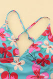 Flower Print Open Back One-piece Swimwear