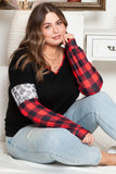 Christmas Tree Plaid Leopard Sequin Plus Size Top