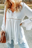 Bell Sleeves Crochet Insert Blouse