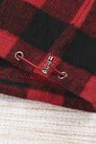 Buffalo Plaid Zipped Front Pocketed Hoodie