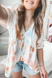 Tie Dye Flowy Short Sleeve Top