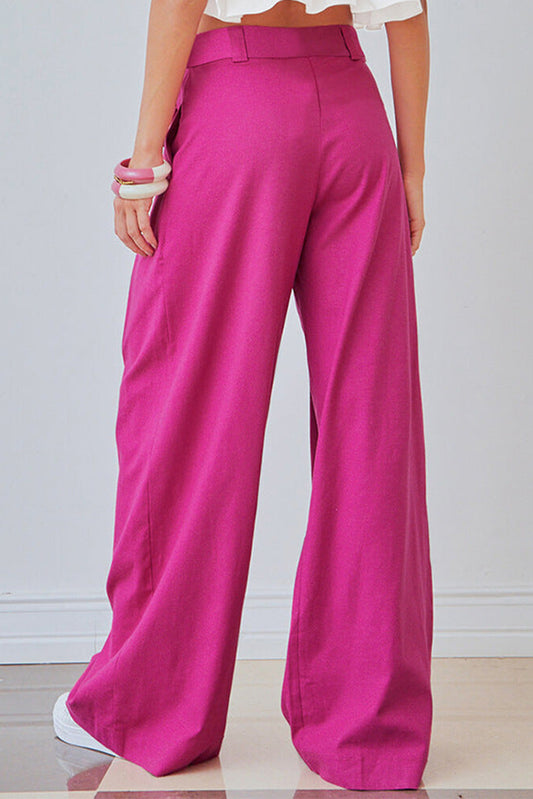 Ruched Sweeping Floor Wide Leg Pants