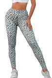 Legging taille haute extensible imprimé taches dalmates abricot 