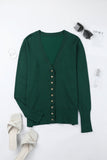 Lightweight Knit Ribbed Trim Snap Button Cardigan