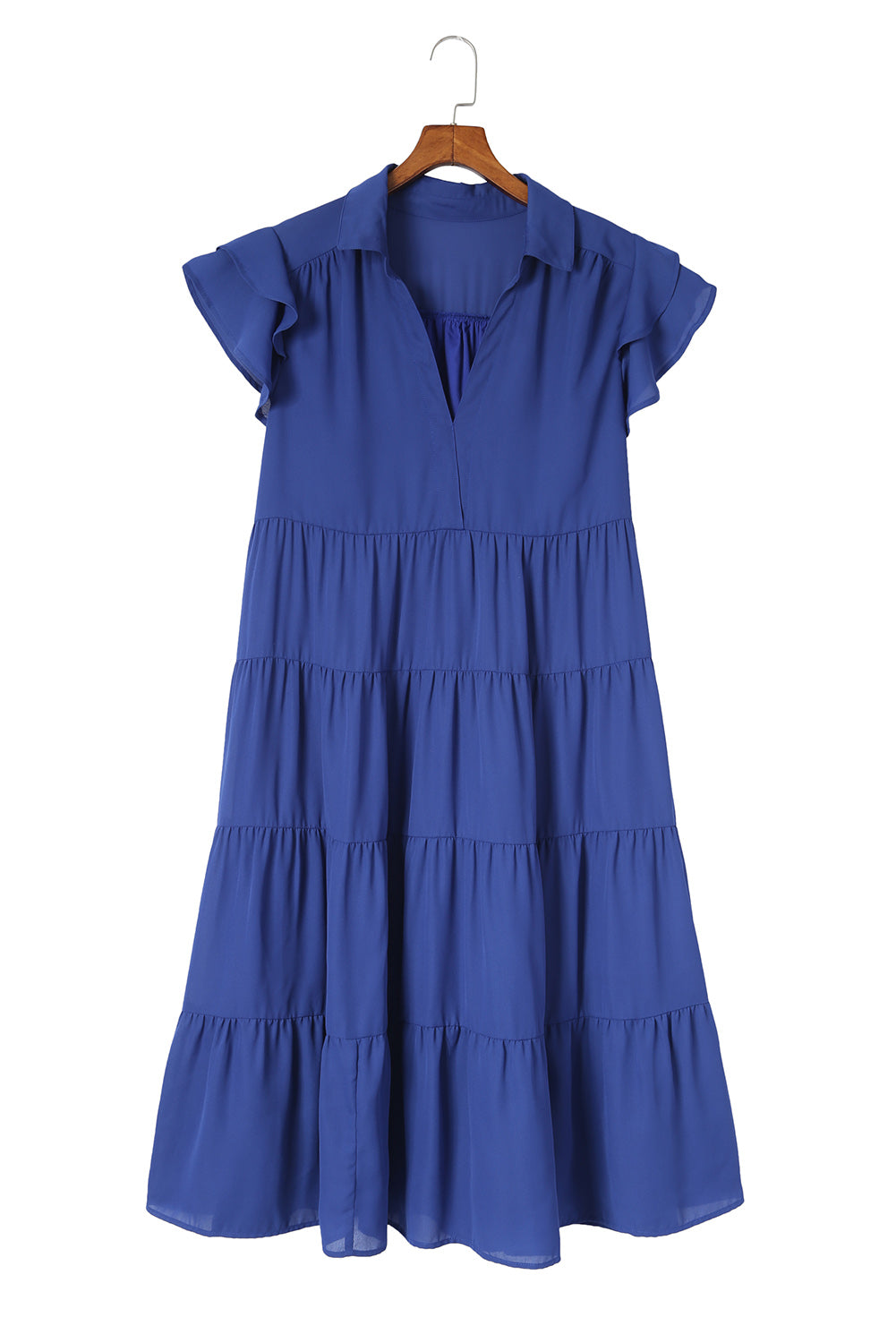 Plus Size Ruffled Tiered A-line Midi Dress