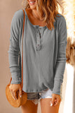 Waffle Knit Henley Top