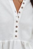 Waffle Knit Half Button Henley Top