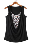 Leopard Ruched Fake Two-piece Tank