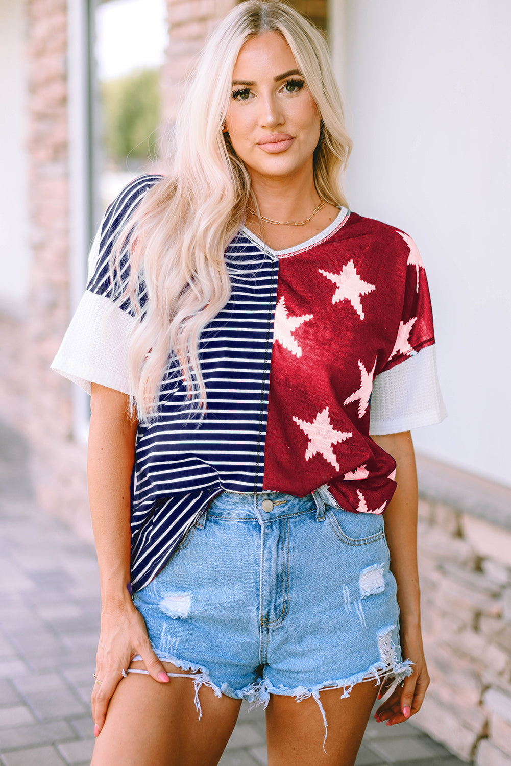 Red American Flag Stars and Stripes Tank Top