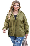 Plus Size Exposed Seam Terry Patchwork Hooded Jacket