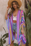 Striped Print Oversized Kimono