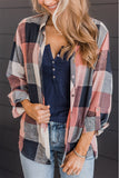 Roll up Sleeve Plaid Pattern Shirt